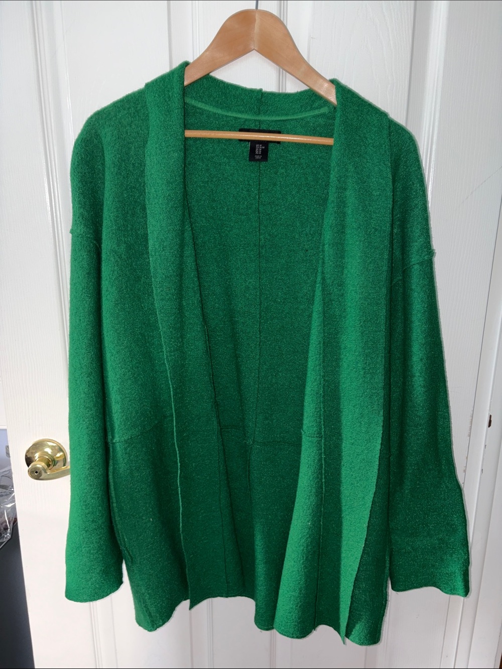Tahari Emerald Green Open-Front Cardigan
